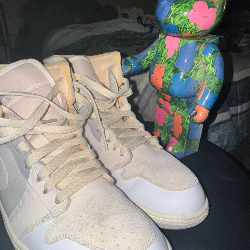 Nike Jordan Air Craft Mids and cream and ivory with gray inside outs